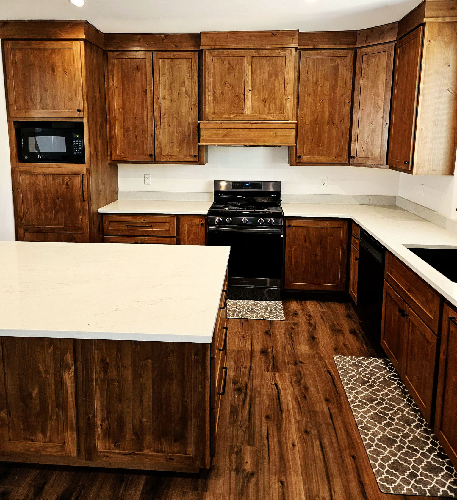 Finished custom kitchen cabinetry in new construction home